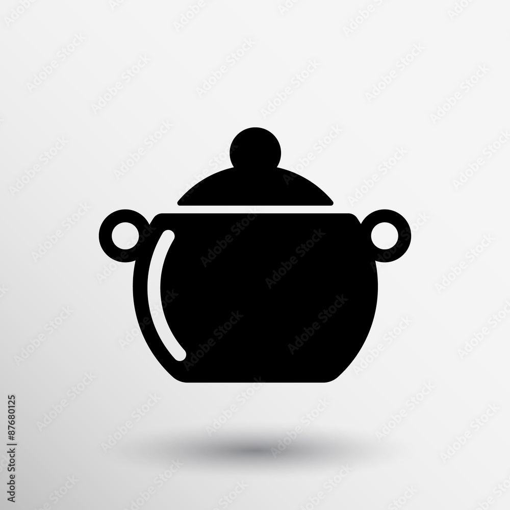 Logo pot casserole cooking Vector image sign Logo pot casserole cooking Vector image sign
