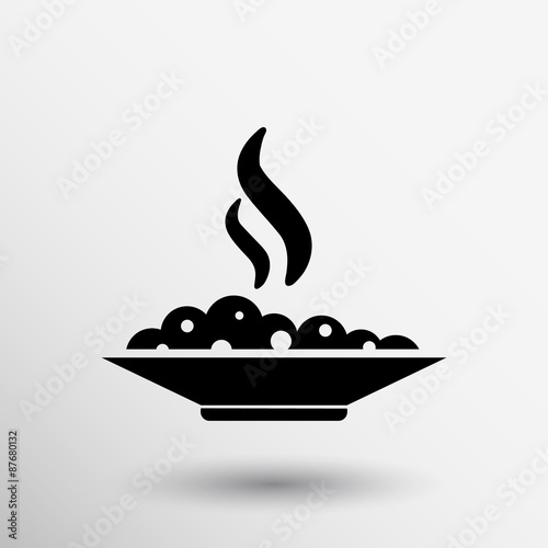 Hot meal cup steamy bowl food court logo