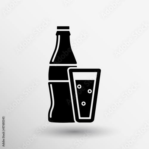 soda bottle design concept logo vector sign line