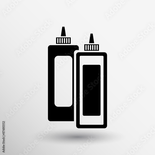 Ketchup mustard and mayonnaise logo icon food