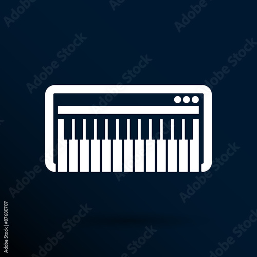 Black synthesizer keyboard piano music icon vector