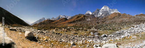 Night mountains Himalaya panorama.