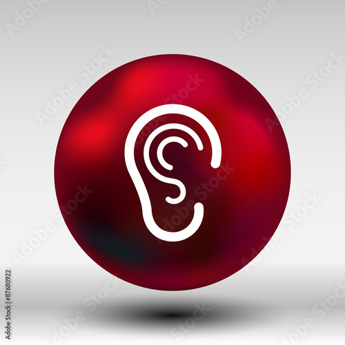 ear icon listen vector hear deaf human sign