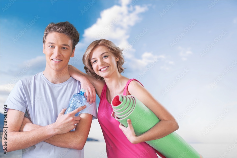 Exercising, Couple, Healthy Lifestyle. Exercising, Couple, Healthy Lifestyle.