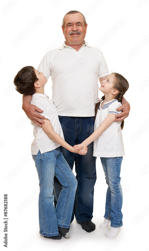 senior with children family portrait