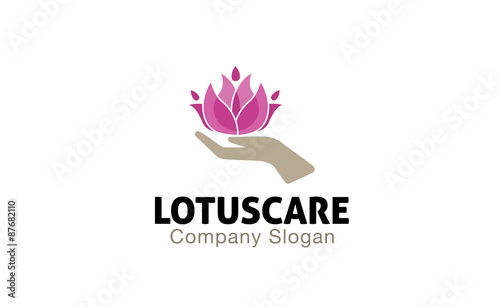 Rose Flower Holding By Hand Logo Vector Design 