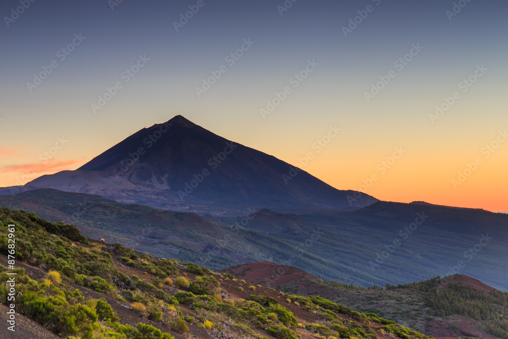 Sunset over Teide volcano, Tenerife, Canary Islands, Spain
