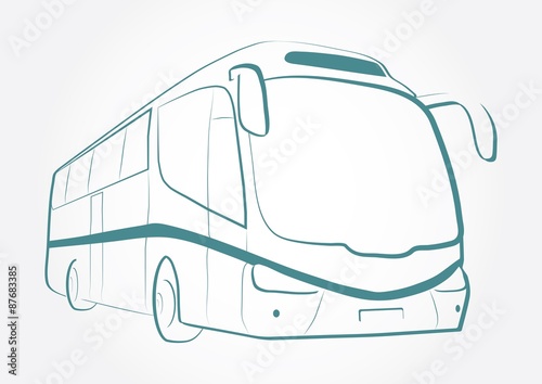 BUS OUTLINE VECTOR