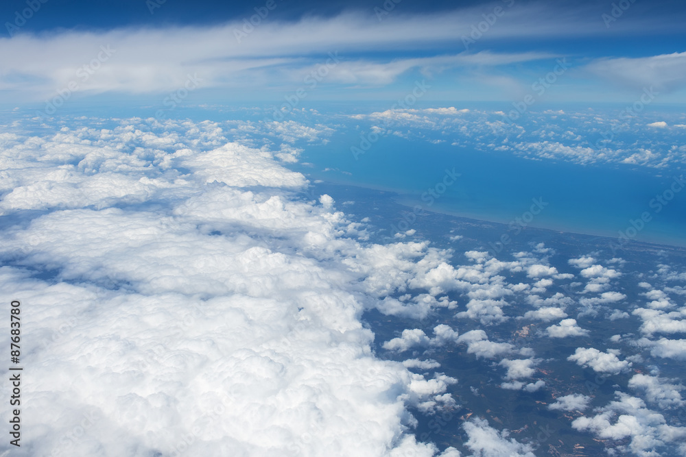 Naklejka premium Clouds in blue sky.Earth of Thailand