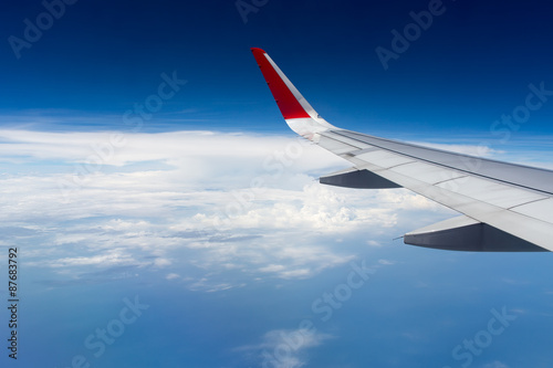 view of the cumulus clouds.photo from the window of an airplane