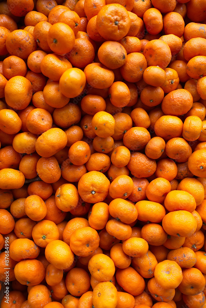 Mandarins on the counter close-up