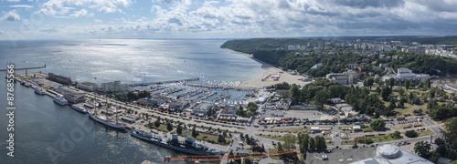 Panorama of Gdynia Kosciuszko harbor, Poland #87685566