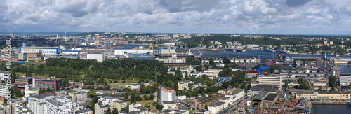 Panorama of Gdynia harbor, Poland