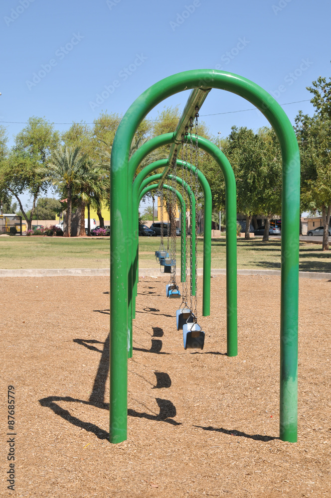 Green Swing Set