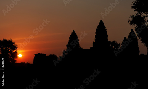 Ancient temple of Angkor Vat at the morning.Cambodgia