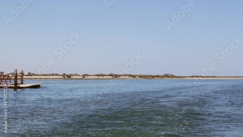 Boat trip view in Ria Formosa Wetlands Park. Algarve
