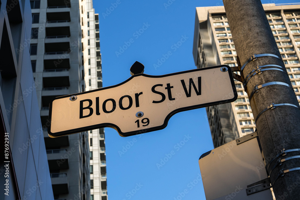 Bloor Street West Street Sign Toronto. A street sign indicating