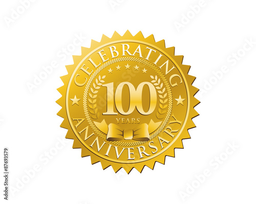 anniversary logo golden emblem 100