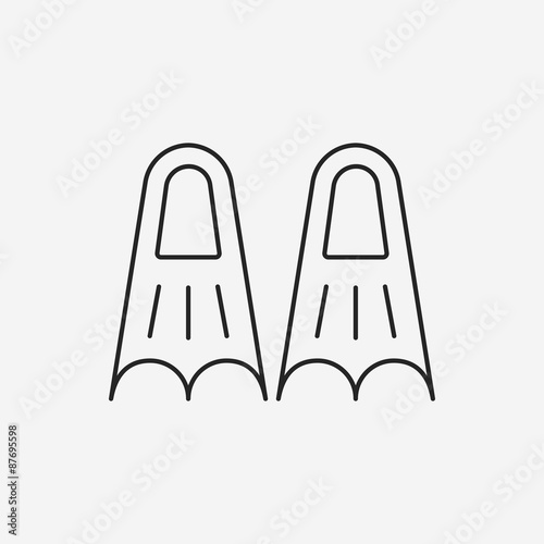 diving fins line icon