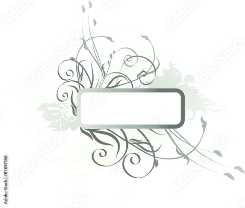Floral background Vector illustration with branches and leaves