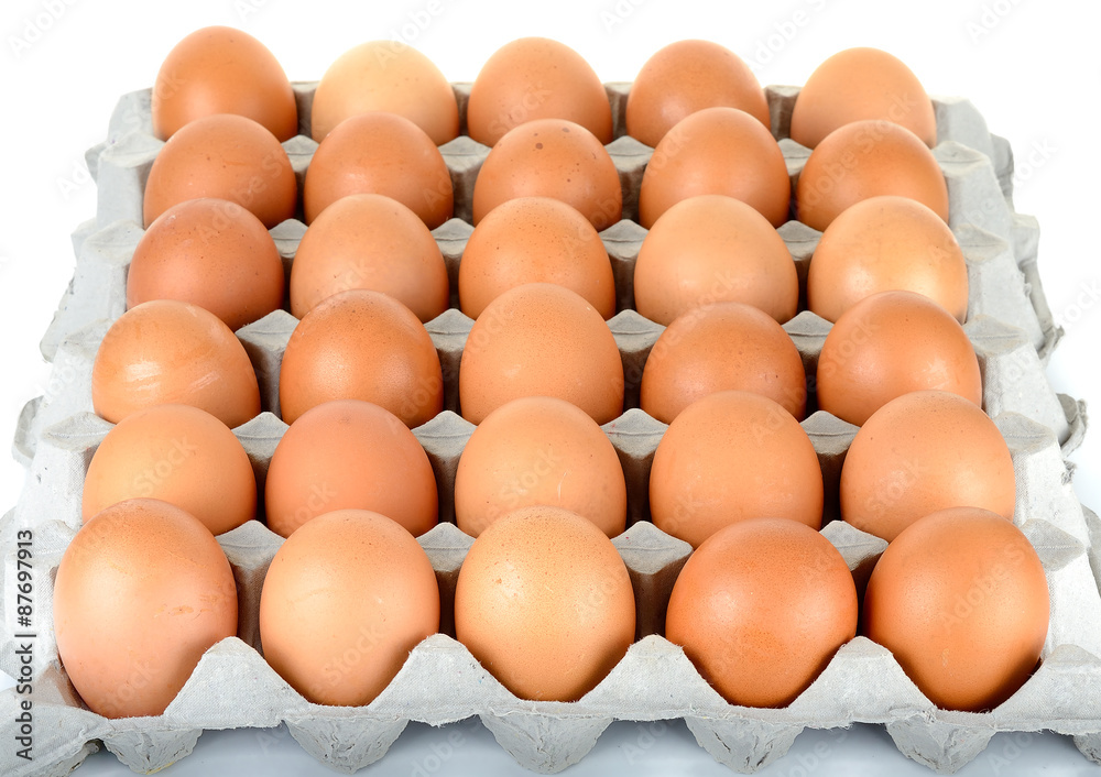 Egg in packet isolated on the white background Egg in packet isolated on the white background