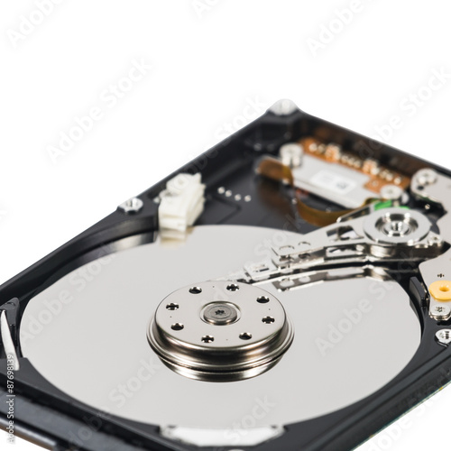 Hard disk isolated on a white background photo