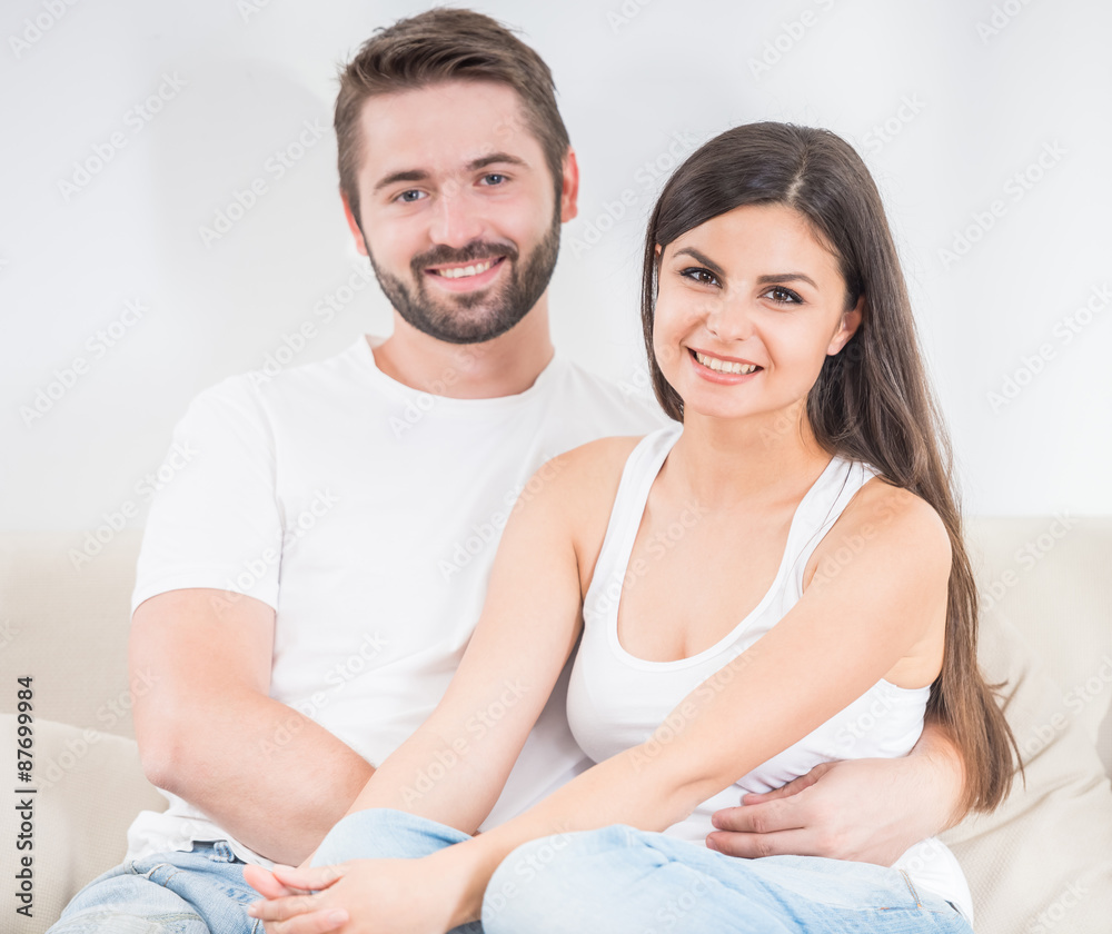 Young couple at home