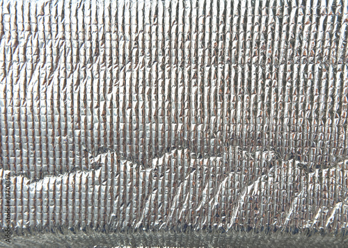 Close up of silver foil insulation