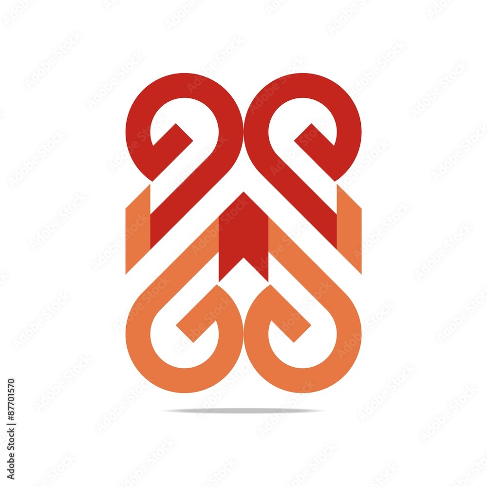 Logo Abstract Letter G Love Combination Design Element Symbol Icon 