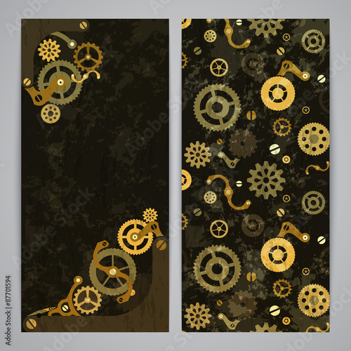 Flayer templates with steampunk decor