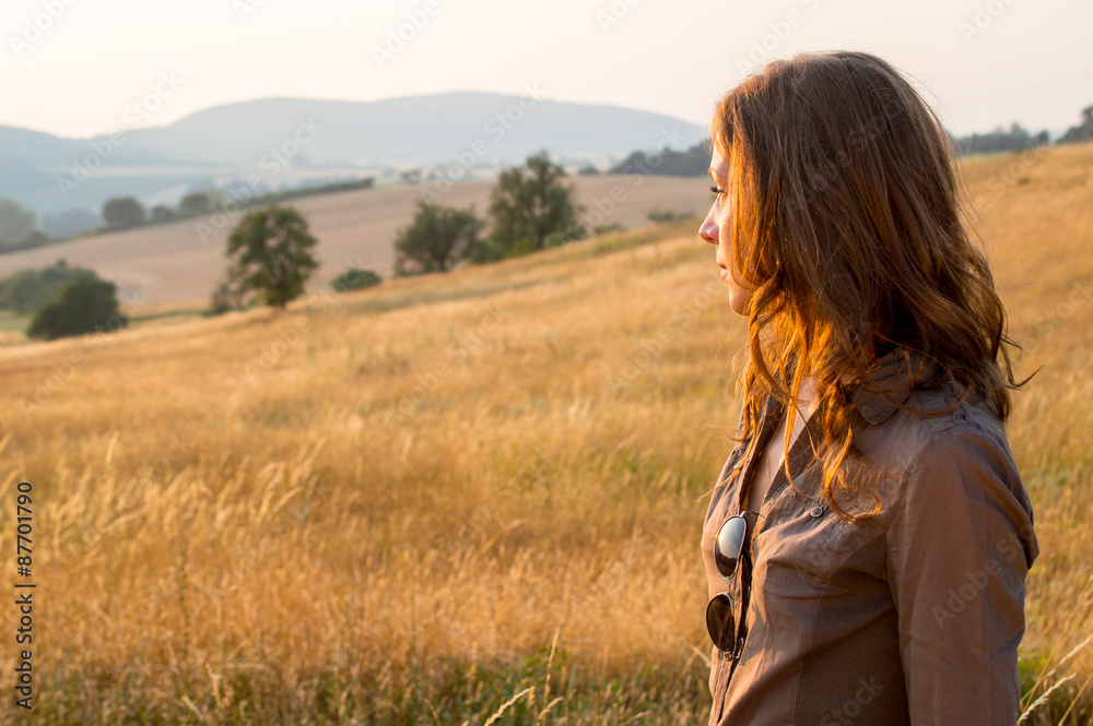 Beauty Romantic Girl Outdoors in safari style Beauty Romantic Girl Outdoors in safari style