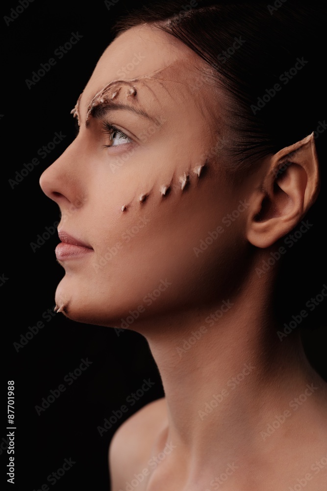 Fototapeta premium Woman with elf special fx make-up