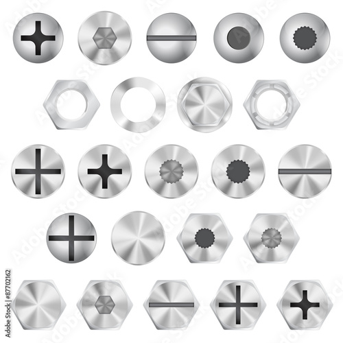 Set of screws and bolts