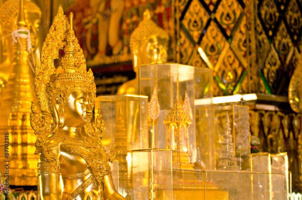 Buddha statue in Wat pat tas Hariphunchai temple Lamphun Thailand Stock Photo Adobe Stock