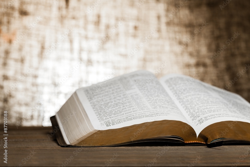 Obraz premium Bible, Book, Open.