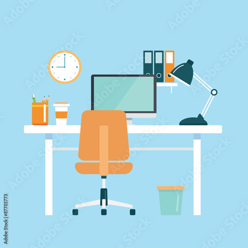 office workplace flat design