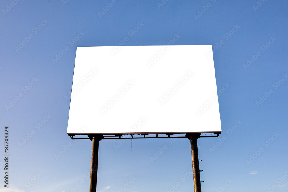 Obraz premium white Signboard on the sky