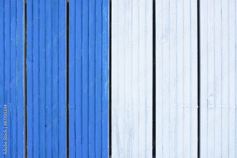 Obraz premium Blue and white wooden background