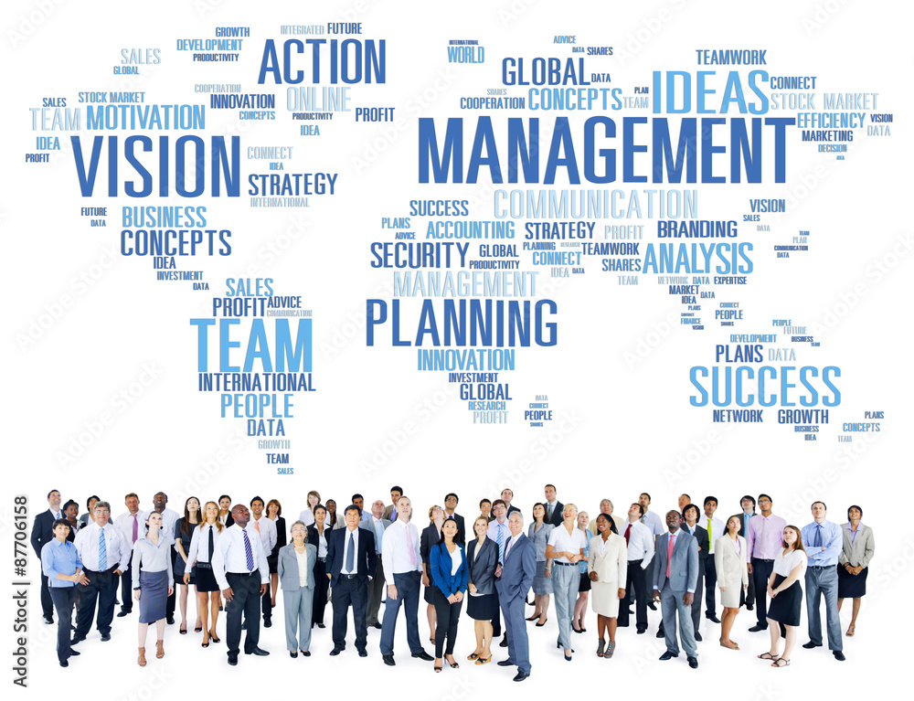 Global Management Training Vision World Map Concept Global Management Training Vision World Map Concept