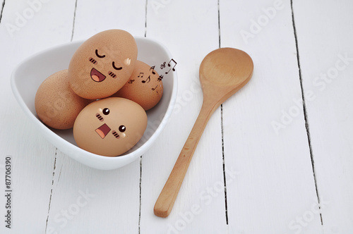 Eggs in Expression Face comic. photo