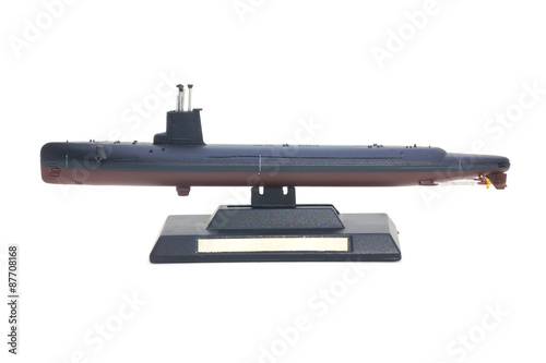 World war II submarine model toy isolate on white background