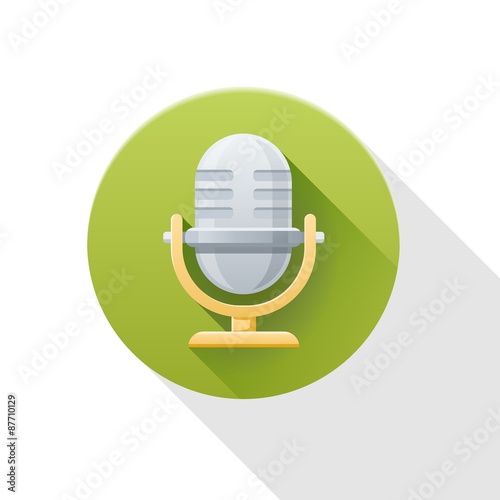 Retro microphone vector icon.