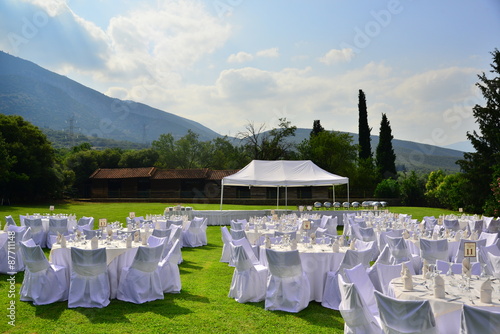 Obraz na plátně Life event table setup celebration