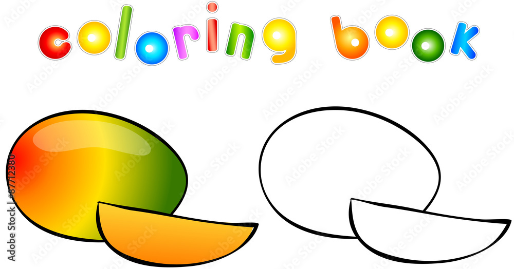 Cartoon mango coloring book