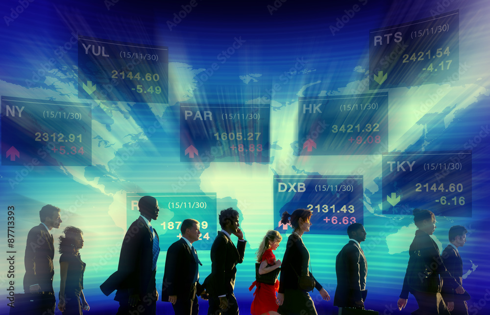 Group of Business People Stock Market Concept Group of Business People Stock Market Concept