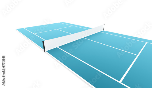 Tennis Court rendered isolated on white background