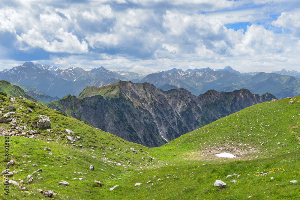 Fototapeta premium Berglandschaft am Sommeranfang in den Allgäuer Alpen