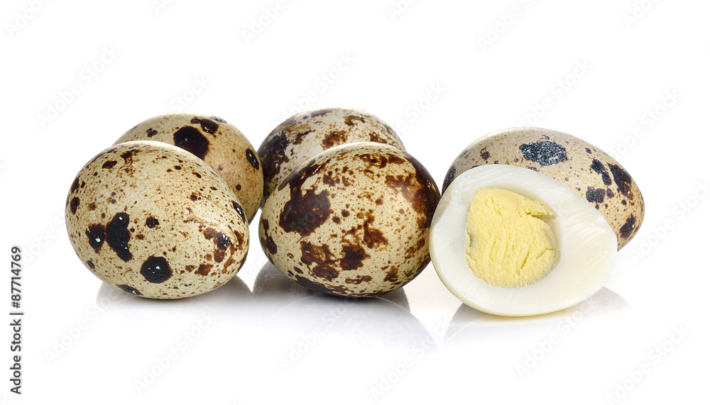 Quail eggs are isolated on a white background Quail eggs are isolated on a white background