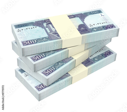 Afghan afghani isolated on white background. Computer generated 3D photo rendering. photo
