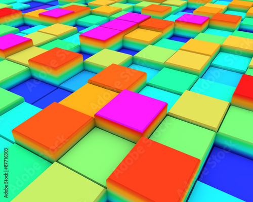 Abstact colorful cubes background